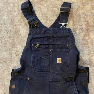 Carhartt insulated bibs overalls small navy